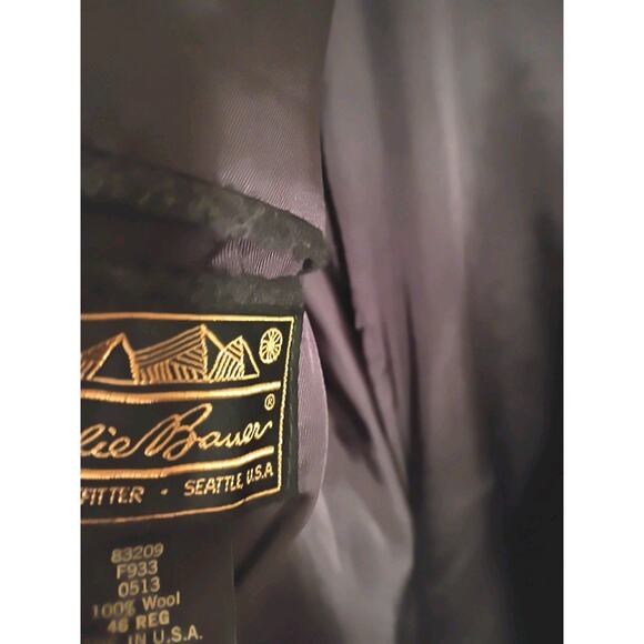 Eddie Bauer Mens 46 R 100% Wool 2 Button Vintage USA Sport Coat Blazer Jacket - Picture 9 of 12